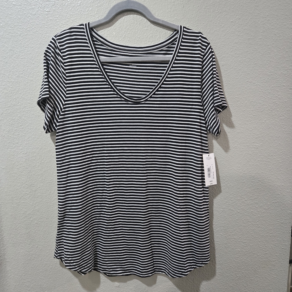 Striped Black and White Women's Top